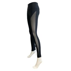 90 Degree by Reflex Athletic Mesh Side Panel Dark Gray Leggings